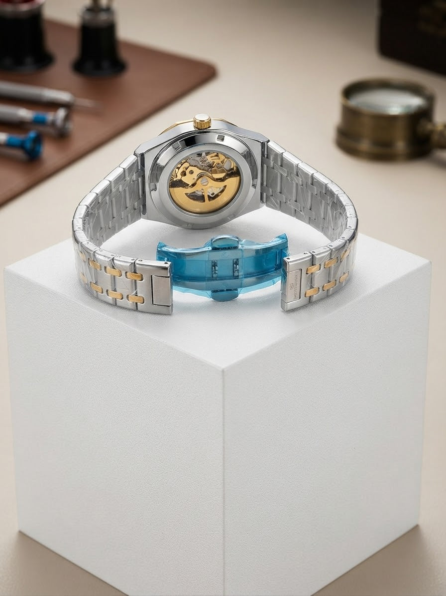 Luxury Full Automatic Blue & Gold dial Watch for Men