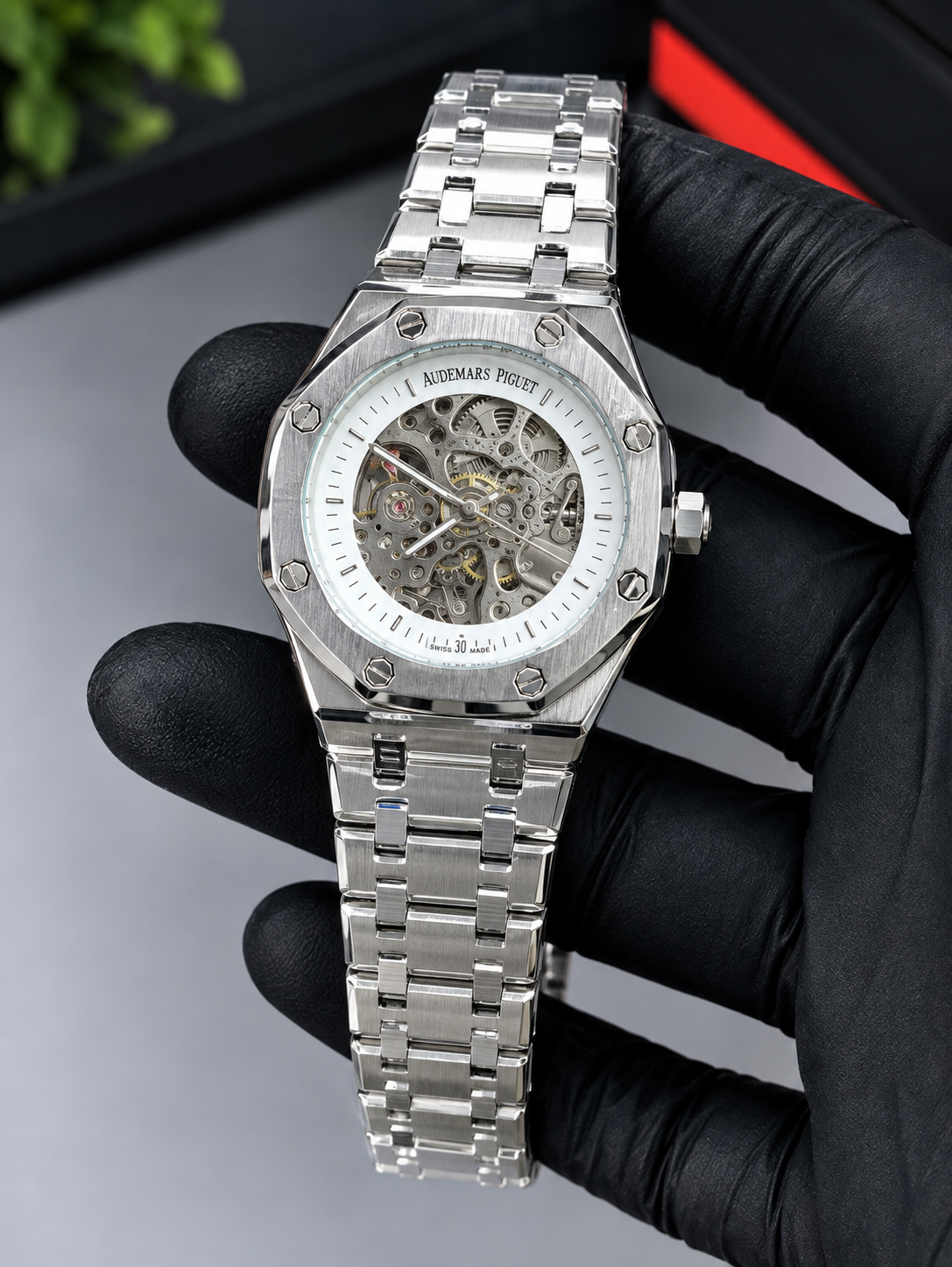 Luxury Full Automatic Full Steel White dial Watch for Men