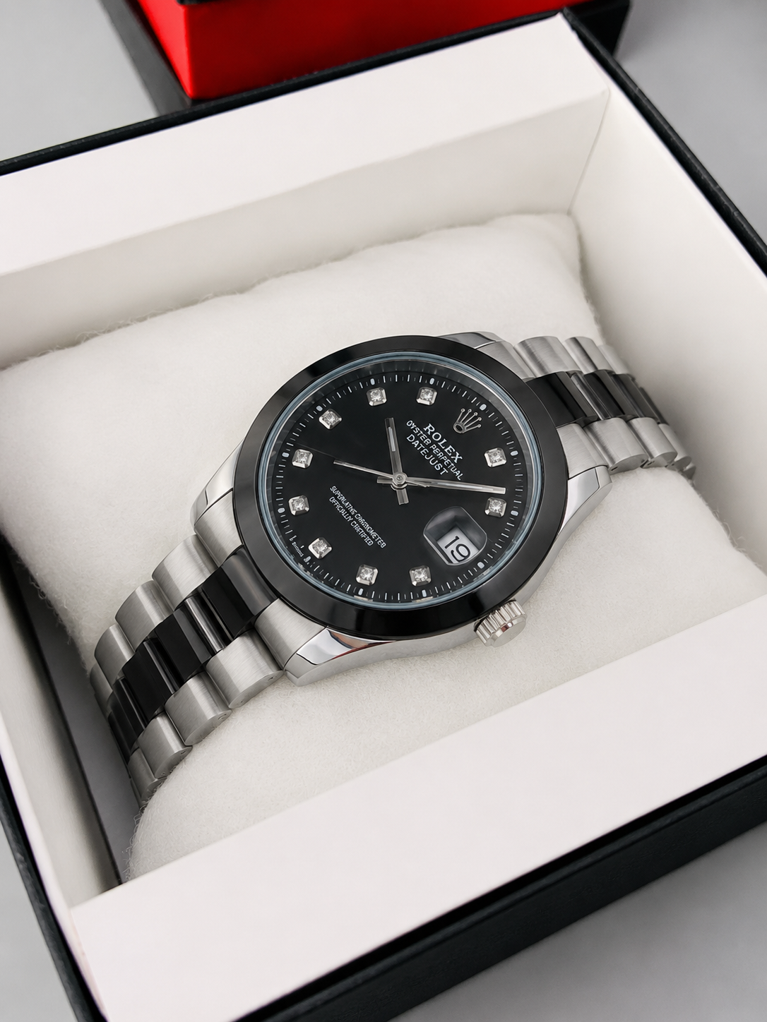 Luxury Black Chain Black Dial Men's Watch | Premium Stainless Steel Wrist Watch with Date & Time Display