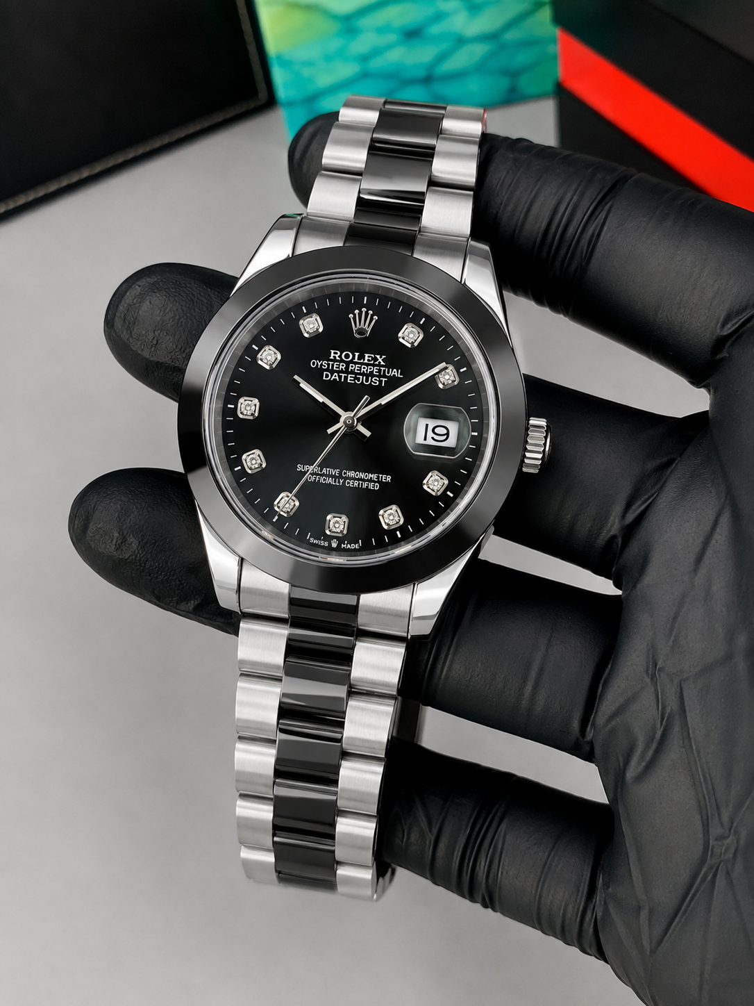Luxury Two Tone Black Chain  Black Dial Men's Watch | Premium Stainless Steel Wrist Watch with Date & Time Display