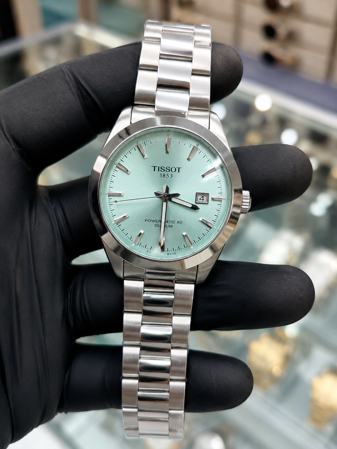 Tissot 1853 Automatic Watch for Men – Ice Blue Dial & Silver Stainless Steel