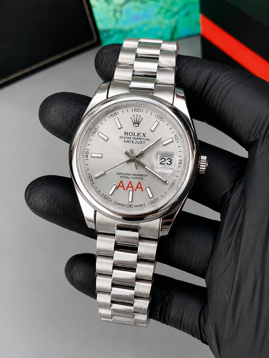Luxury Silver Chain Silver  Smooth dial Men's Watch | Premium Stainless Steel Wrist Watch with Date & Time Display