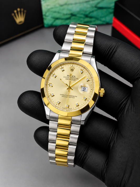 Luxury Gold & Gold  dial Men's Watch | Premium Stainless Steel Wrist Watch with Date & Time Display