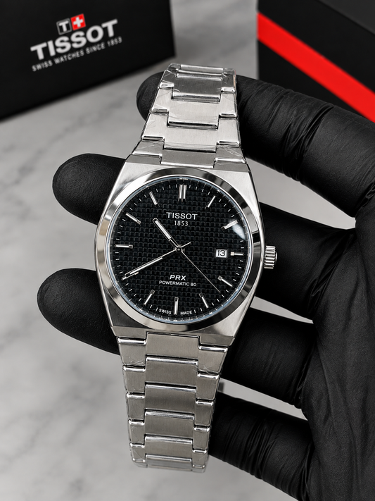 Luxury  Silver & Black Dial  Semi Automatic Watch | Premium Stainless Steel Wrist Watch with Date & Time Display