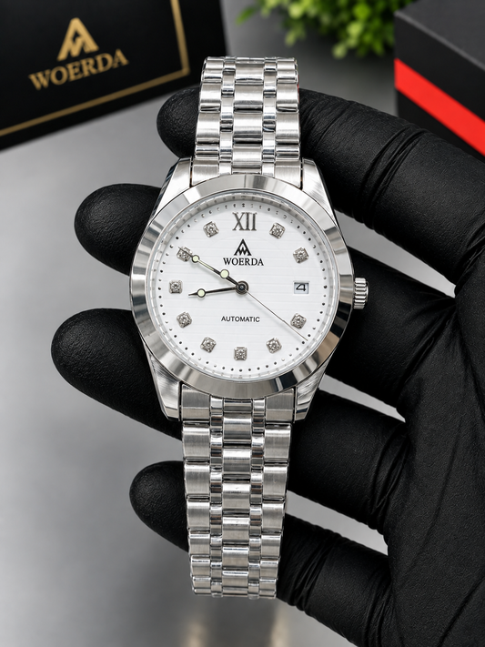 Luxury Full Automatic Full Steel  White dial   Watch for Men