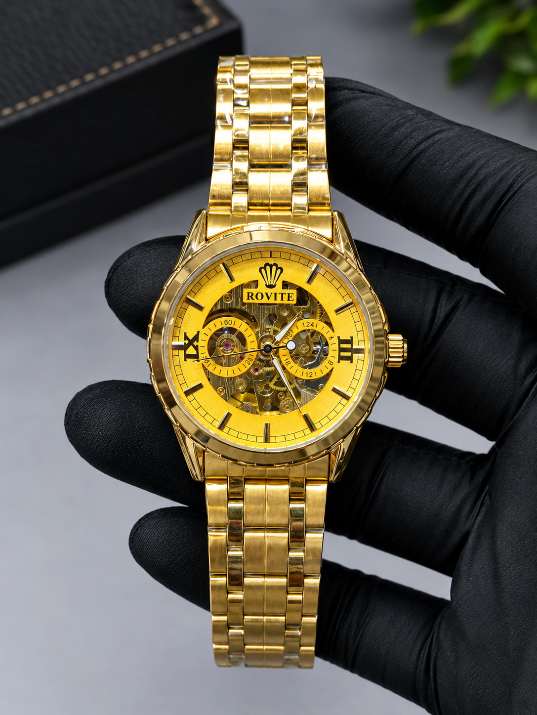 Luxury Full Automatic Gold  dial Watch for Men