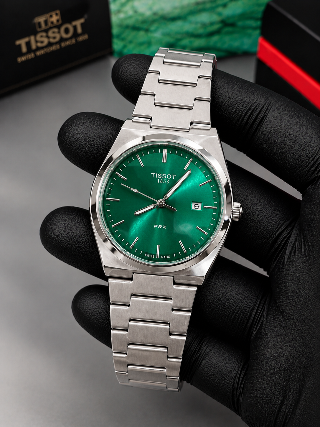 Luxury Silver & Shine Green  Dial Semi Automatic Watch | Premium Stainless Steel Wrist Watch with Date & Time Display