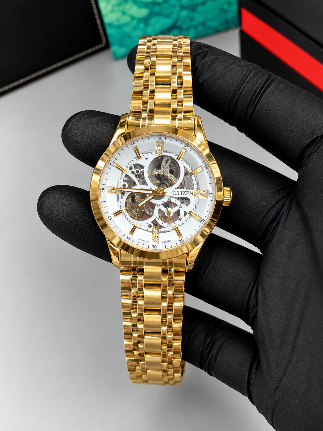 Luxury Full Automatic Gold & White dial Watch for Men