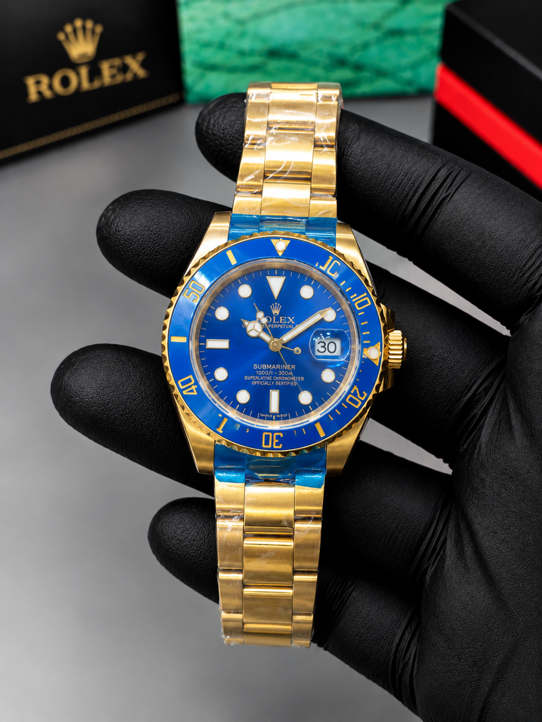 Luxury Automatic Watch for Men Master Cope – Gold & Blue Dial Full Steel