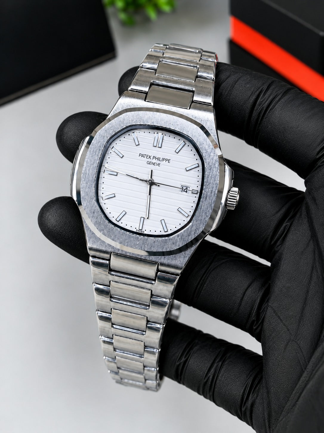 Luxury Silver & White  Dial Semi Automatic Watch | Premium Stainless Steel Wrist Watch with Date & Time Display