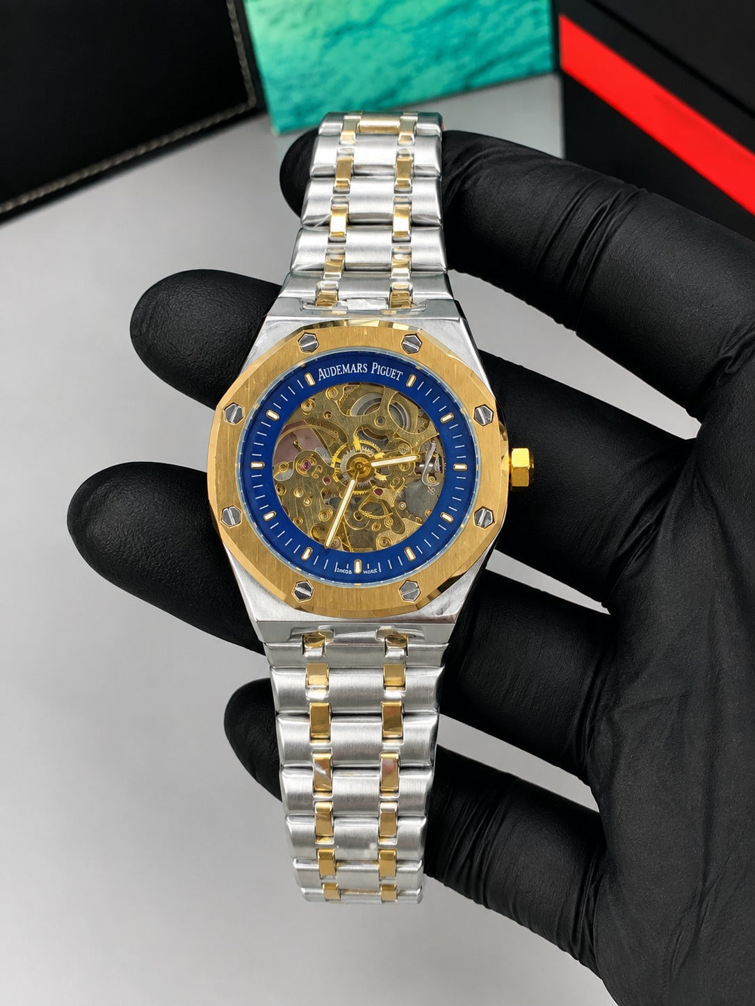 Luxury Full Automatic Blue & Gold  dial Watch for Men