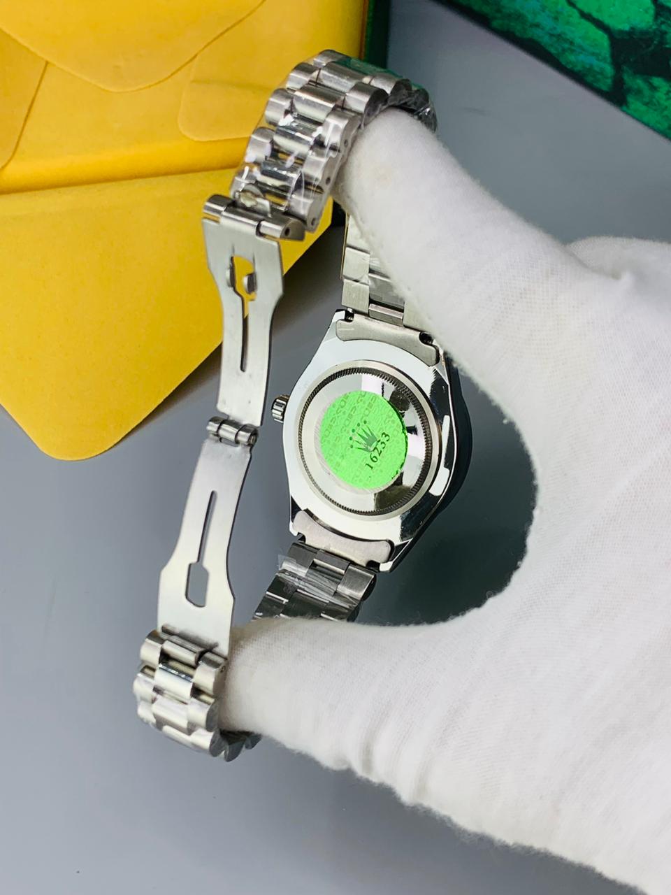Luxury Full Silver Black dial Men's Watch | Premium Stainless Steel Wrist Watch with Date & Time Display