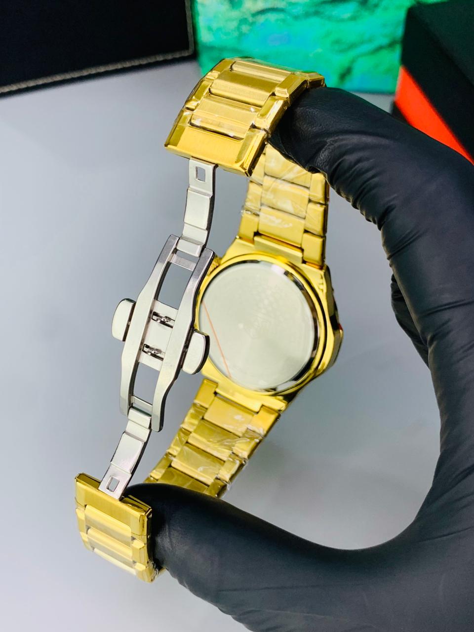 Luxury Gold & Gold dial Chronograph Men's Watch | Premium Stainless Steel Wrist Watch with Date & Time Display